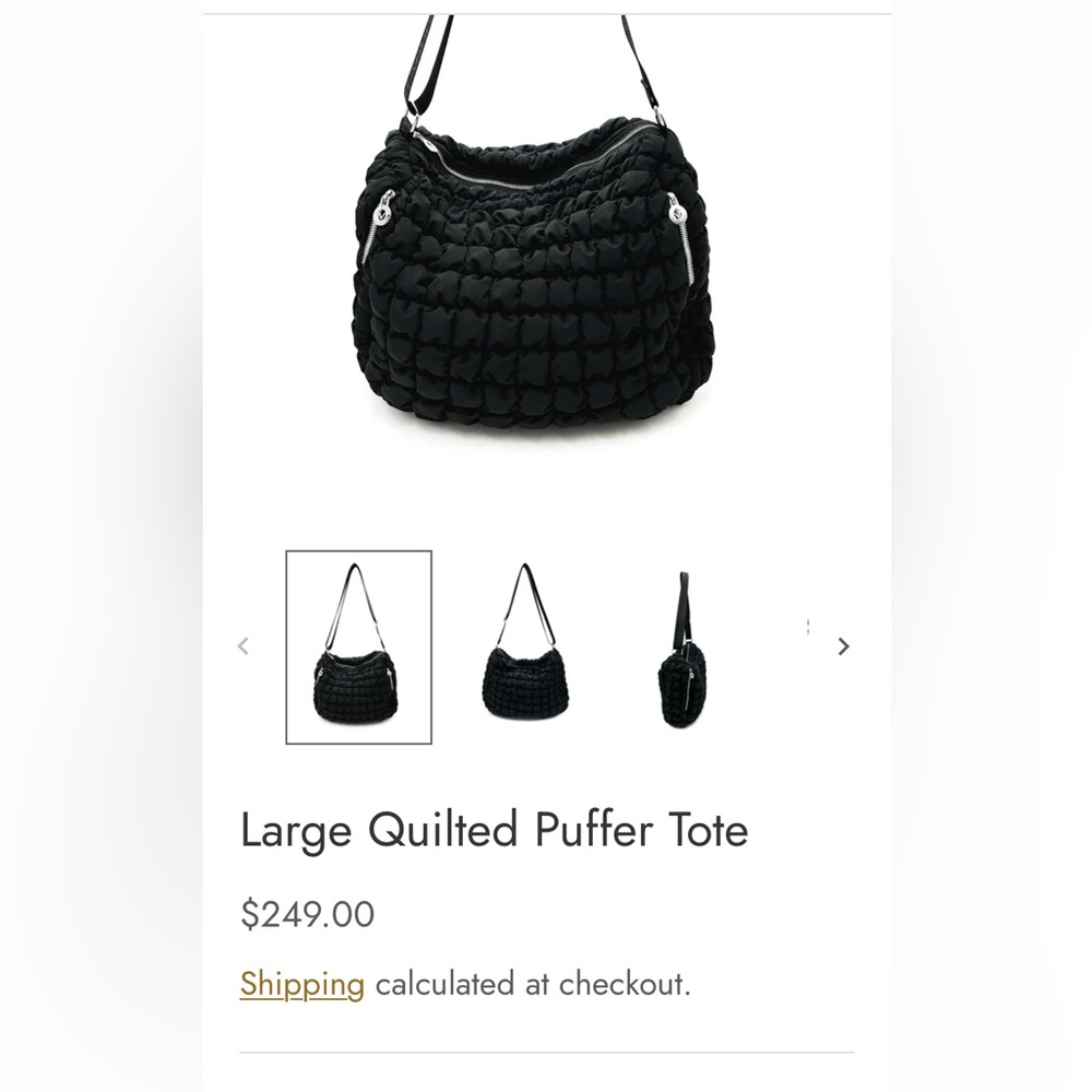 Valentino Orlandi Elegant Black Puffer Tote. $249.00 online. See photo. NWT